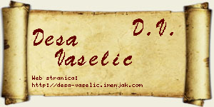 Desa Vaselić vizit kartica